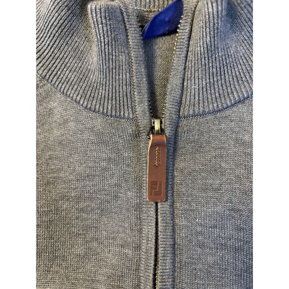 FOOTJOY 1/2 Zip Gray Golf Sweater Men Medium Pullover Performance Stretch Wool - Picture 7 of 12